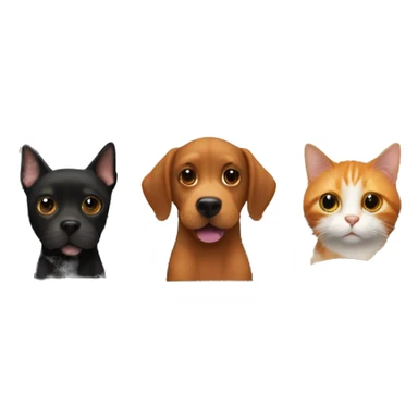 Black dog, brown dog and orange cat in a car sticker