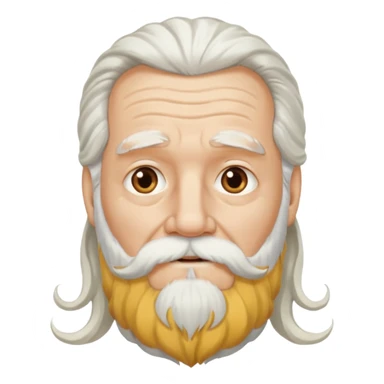 Old man with long wavy white hair and long white beard sticker