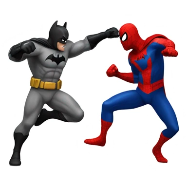 Batman punching spider man sticker