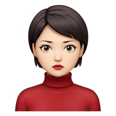 Ada Wong from resident evil 4 remake in red roll-neck sweater  sticker
