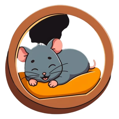 Jerry mouse snoring while sleeping in his cozy mouse hole sticker