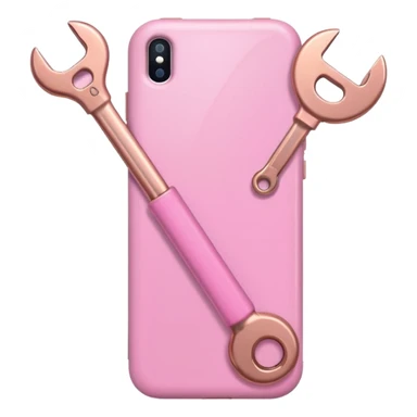pink girly cellphone with a cute wrench sticker