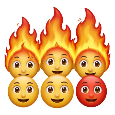 happy emoji + hot emoji + zany face + unamused sticker