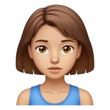brown haired girl sweating sticker