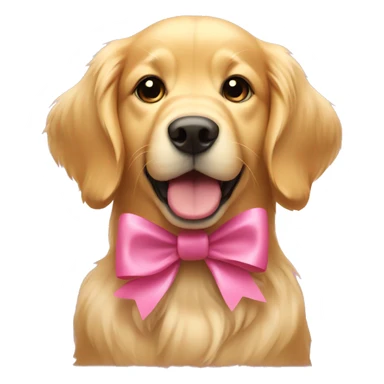 Golden retriever with a pink bow sticker