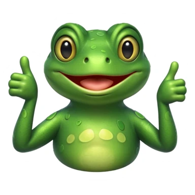 Frog winking with thumbs up sticker