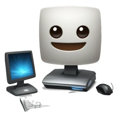 Gaming pc with keyboard and mouse on a computer desk sticker