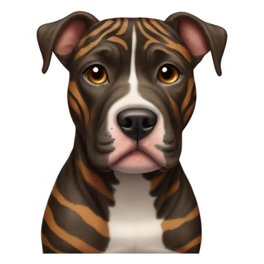 pitbull terrier dark brindle tiger stripes sticker