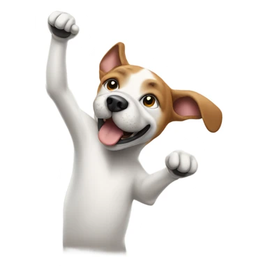 A dog hitting the dab sticker