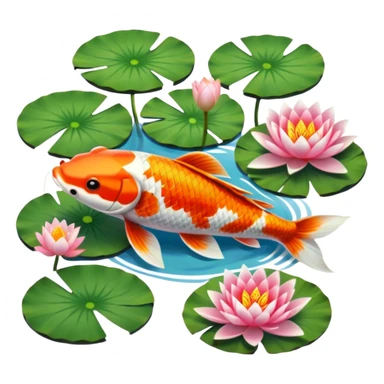 koi and lotus pond sticker
