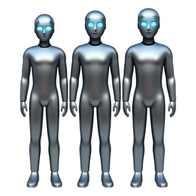 AI letters above three human silhouettes sticker