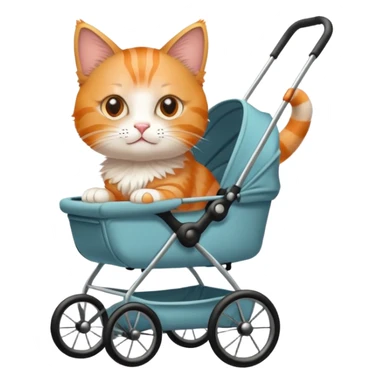 Cat in a stroller sticker