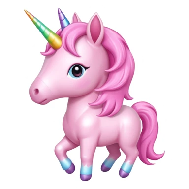 baby pink unicorn, chibi full body sticker