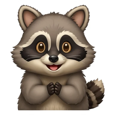 Raccoon saying yay sticker