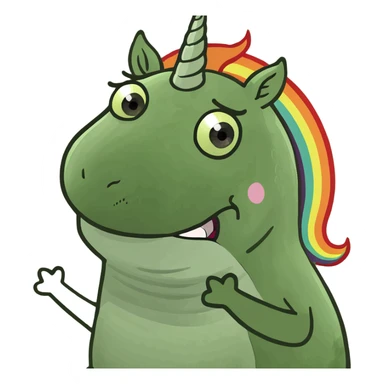 unicorn farting rainbows sticker