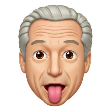 Jeffrey Epstein with tongue out, Twemoji style sticker
