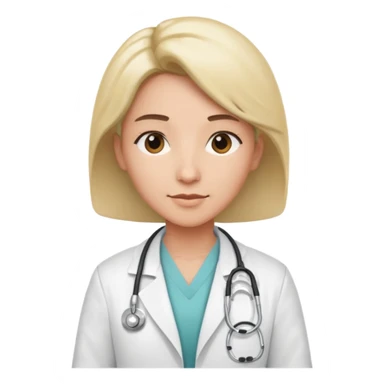 androgynous medium tone skin physician, NO stethoscope around neck sticker