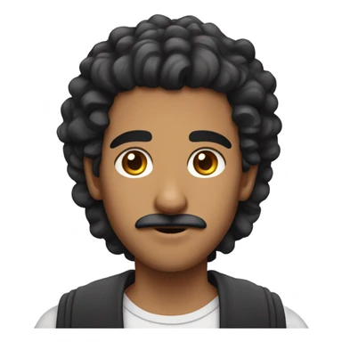 an arab man with curly black hair and a goatie snd mustache teenager sticker