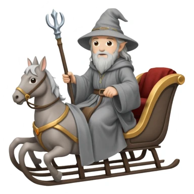 Gandalf on a sleigh sticker