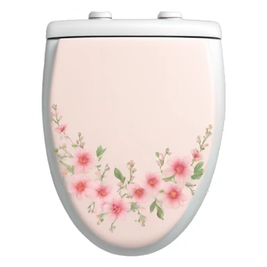 Light pink floral toilet seat  sticker