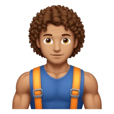 Hot male engineer with curly brown hair and muscles sticker