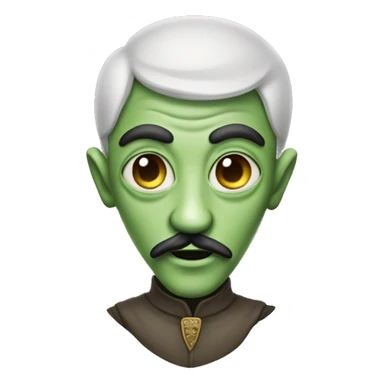 a medevial alien with a mustache  sticker
