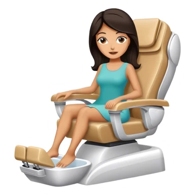 Tan woman sitting in pedicure chair sticker