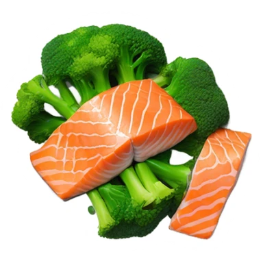 salmon and broccoli sticker
