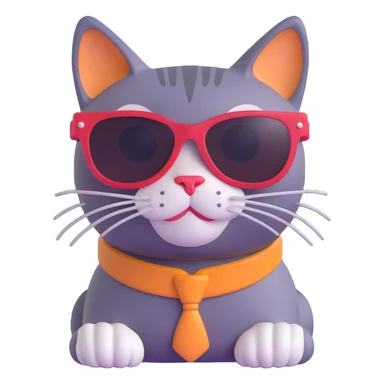 a cat wearing sunglasses sticker