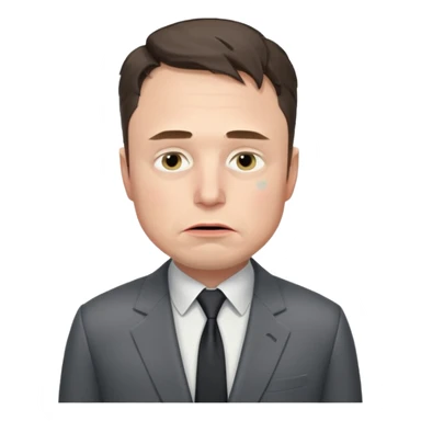 elon musk sad offended by something with some small tears under his eyes sticker