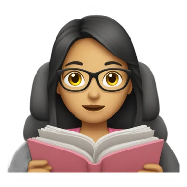 girl reading in a car sticker