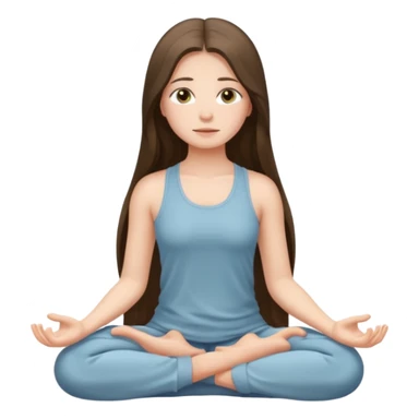 pretty white brunette teen long hair with hazel eyes meditating sticker