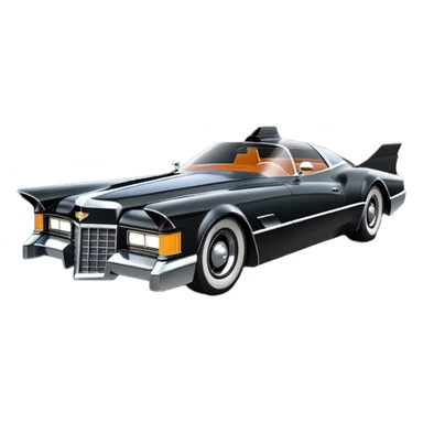  aerodynamic opulent dark futuristic concept Batmobile loosely based on 1976  Cadillac coupe deville roadster racing(flat long straight faceted mechanical body) winged stealthy street hot rod  sticker