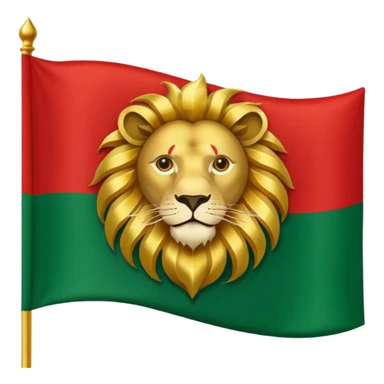 Lion and sun logo in the red white and green flag sticker