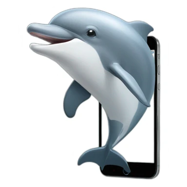 A dolphin who play with his smartphone sticker