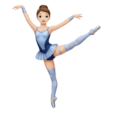 Ballet dancer in over the knee socks, leotard and long brown hair sticker