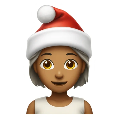 girl that woke up in bed, and has a Christmas hat on sticker