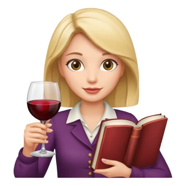 Female hands holding wine glass and a book sticker