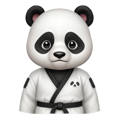 cute panda doing karate portrait, head and shoulders only, wearing white gi uniform, black belt visible, determined face, 3D cartoon, mobile game icon style, clean background, no text, no watermark
 sticker