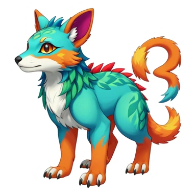 colorful anthro vernid fursona Fakemon sticker