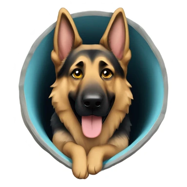 German shepherd going through agility tunnel  sticker