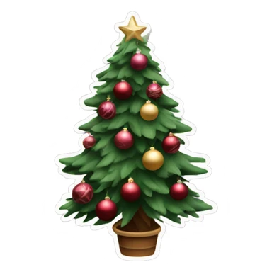 christmas tree with burgundy christmas balls and toys aesthetic  sticker