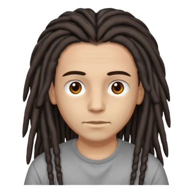Lightskin with brown eyes and dark brown long dreads with a lining in the front sticker
