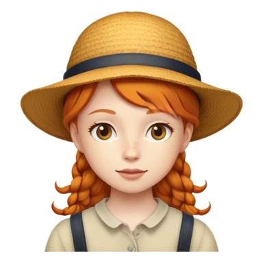 Ginger girl with a hat on sticker