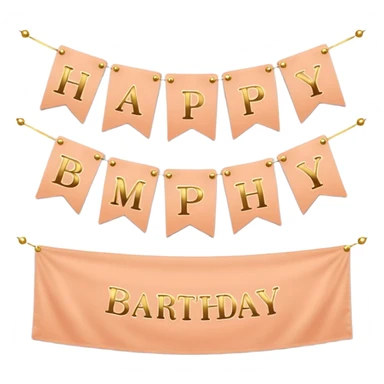 Peach colored birthday banner sticker