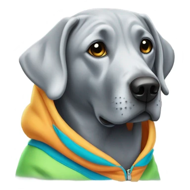 Silver Labrador in a hoodie sticker