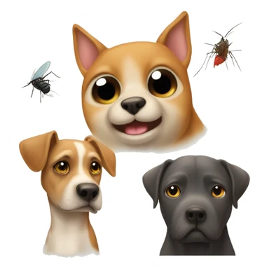 Un perro con un gato un loro un hámster una mosca un mosquito una rata riéndose de un humano sticker