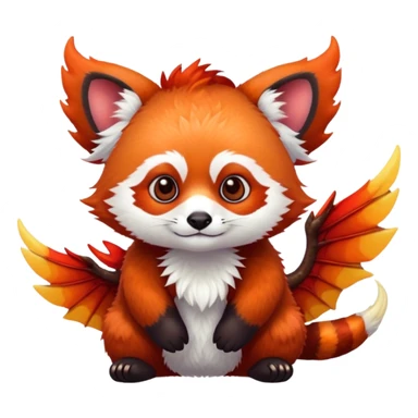 Red panda with Dragonwings sticker
