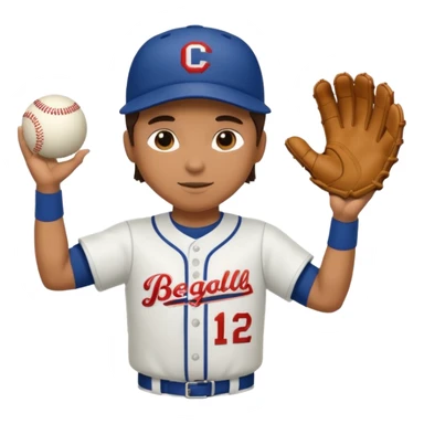 Baseball player catching a ball sticker