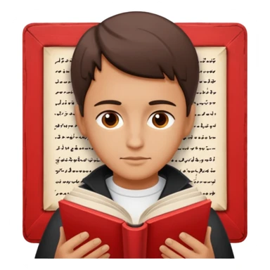 read books in caligraphy in red letters sticker